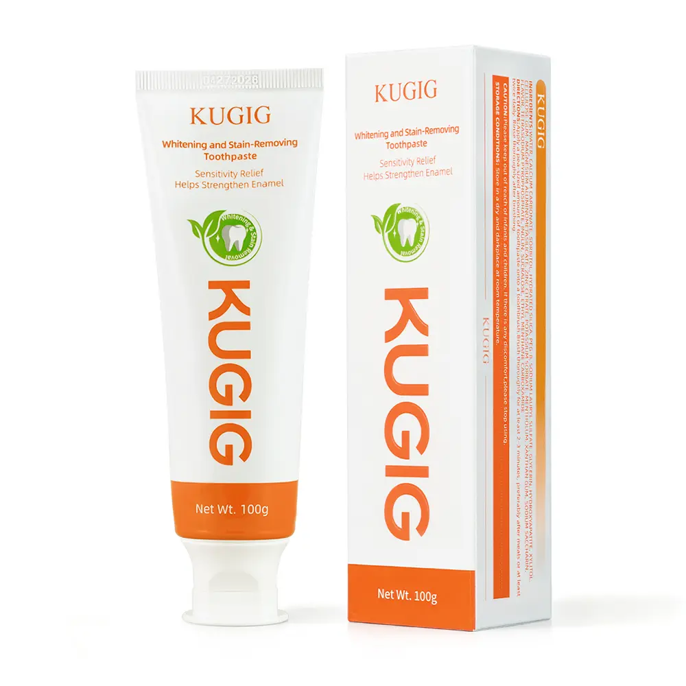 KUGIG Natural Fluoride-Free Toothpaste - Sensitive Teeth Relief, Teeth Whitening, Soothing Minty Gum Health Support, Gluten-Dairy-Free Non-Toxic Oral Care Supplies, 100g