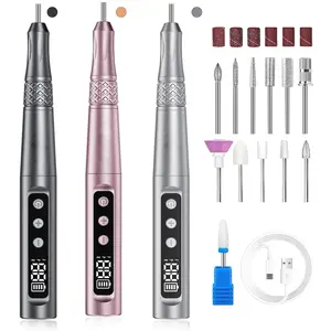 Professional Wireless 35000RPM Rechargeable Electric Nail Drill Machine Multifunctional Nail Polishing Manicure Machine Wireless Nail Drill Pen 35000RPM USB Nail File Polishing Pen Rechargeable Nail Drill Machine Portable Manicure Drill Salon Tool