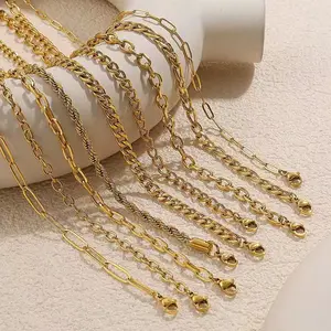 Minimalist Necklace Chain Ideal Base for DIY Pendants Charms in Gold and Silver Tone Chains