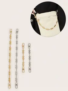 New Long Star Metal High-End Bag Accessory, Heart Pattern Chain Extension, Fashion Chain Strap, Casual Style, All Seasons, No Ca Prop 65