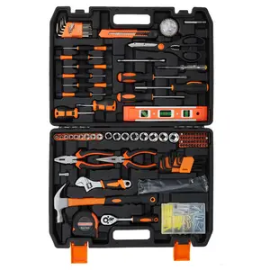 Complete Household Tool Kit, All-in-One Hand Tool Set with Sockets Wrenches Screwdrivers Pliers Hammer, Ideal for Home Repair DIY Garage Workshop