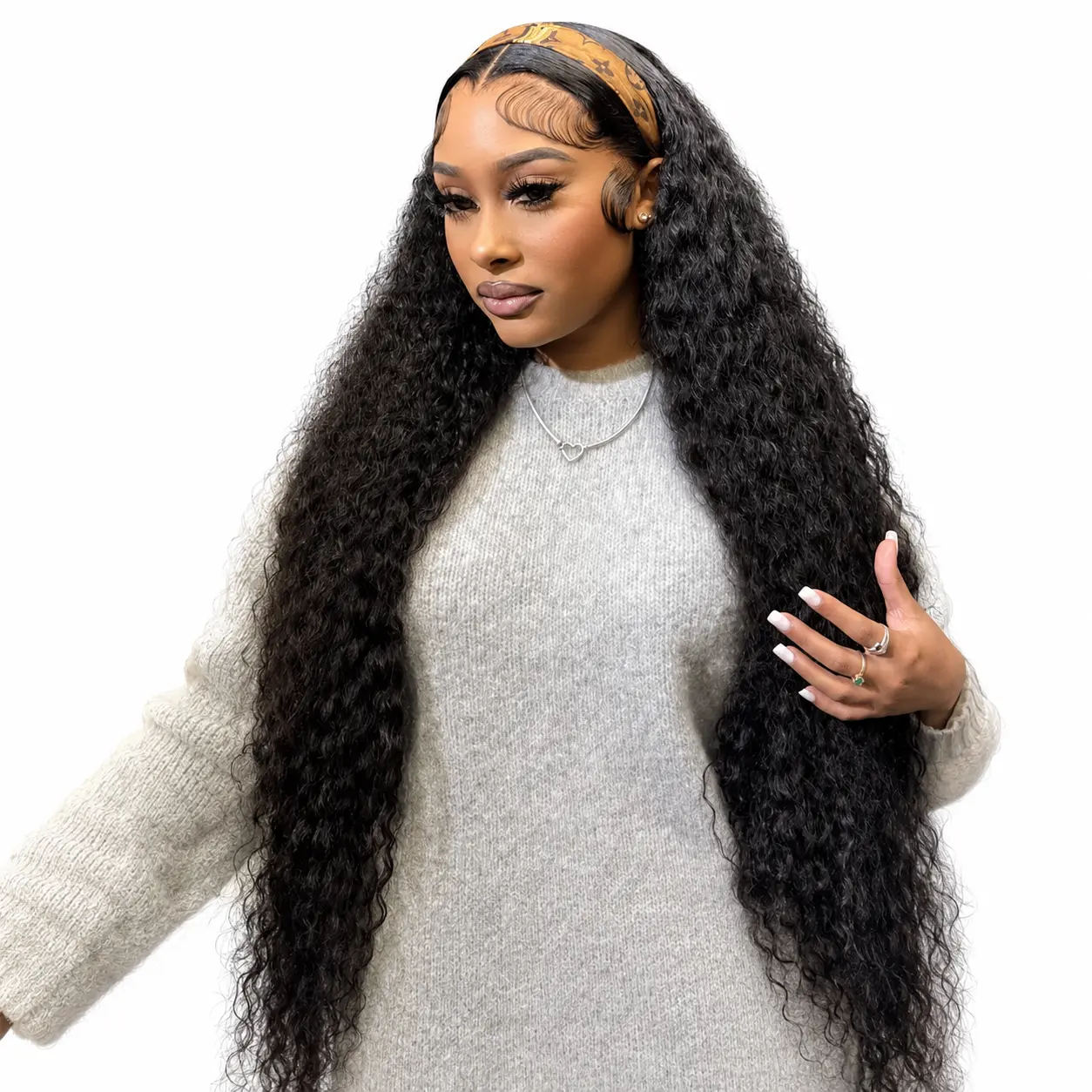 [2026 Free Upgrade] 200% Density 13x6 Wear and Go Glueless Deep Curly Wigs Human Hair Pre Plucked Pre Cut Upgrade Ear-to-Ear Frontal Deep Curly Wigs for Women 180% Density Glueless Drawstring Wig with Tapes