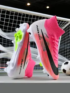 New Trend Youth Men Professional Football Boots, Soccer Cleats, Long Nails Short Nails, Comfortable Fabric Control Feel, Anti-Twist, Outdoor Sports