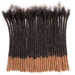 DAIXI T1B/30 8-inch Medium Auburn Brown Tips Dreadlock Extensions Handmade Human Hair Locs For Men and Women 0.4cm 0.6cm 0.8cm Lock Extensions