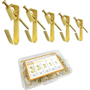 160 count Picture Hangers,  Heavy Duty Picture Hanging Kit, Picture Hanging Hooks, Nails for Hanging Picture, Picture Hooks on Wooden Wall / Drywall for Pictures, Canvas, Mirror, Holds 10-100 lbs