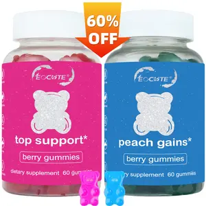 EOCUTE Peach Gains Gummies Bear Gummies Combo Pack - Top Support Workout Aid for Women with Essential Herbs & Multivitamins for Healthcare Dietary