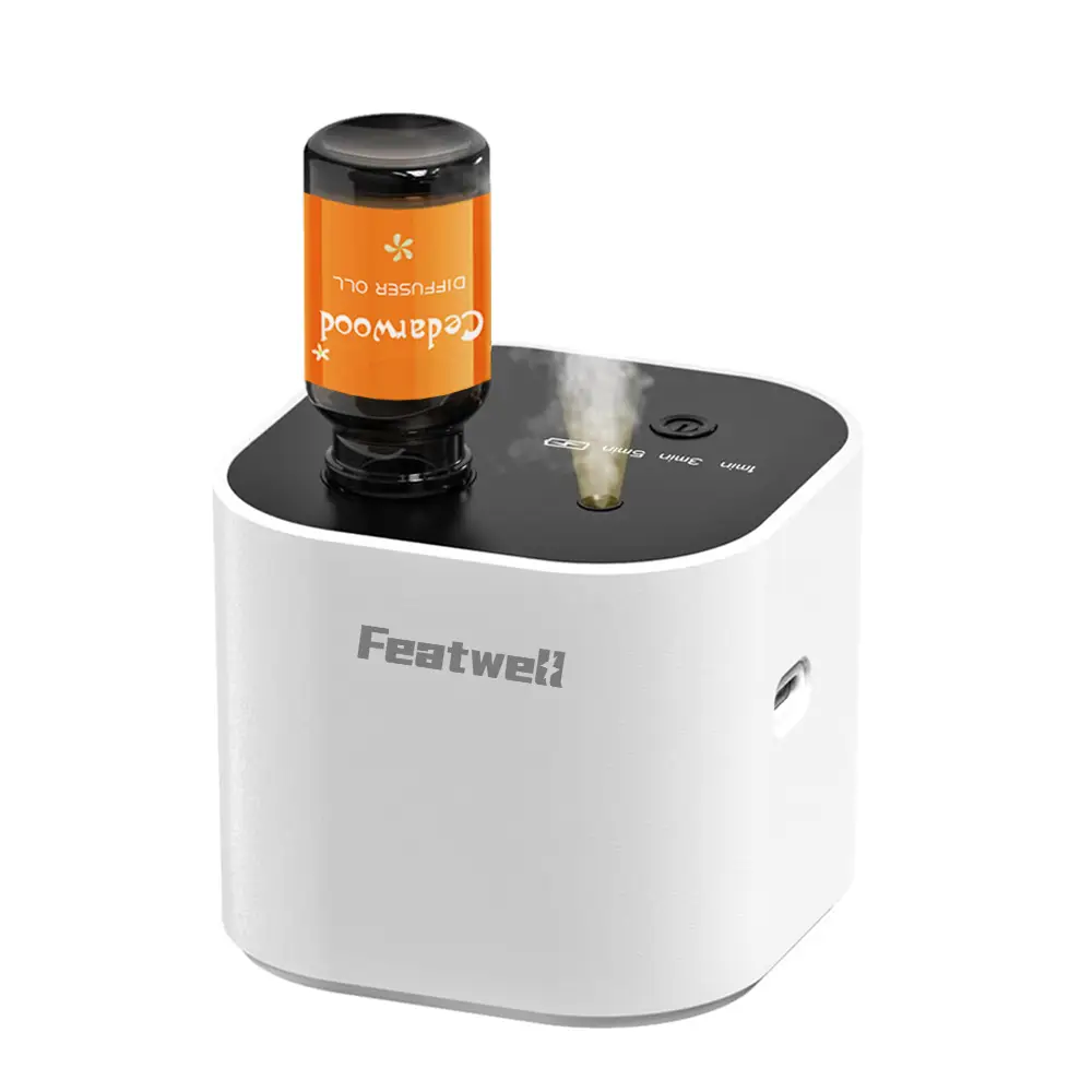 Featwell Mini Waterless Essential Oil Diffuser Gift Set with 3 Spray Patterns Recirculating Starlight Mode for Bedroom, Home and Office.