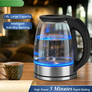 Electric Kettle 1.8L, 1000W Fast Boiling Tea Kettle with Auto Shut-Off, Wide Opening & BPA-Free, Stainless Steel Inner Lid & Filter for Home, Office, Tea, Coffee