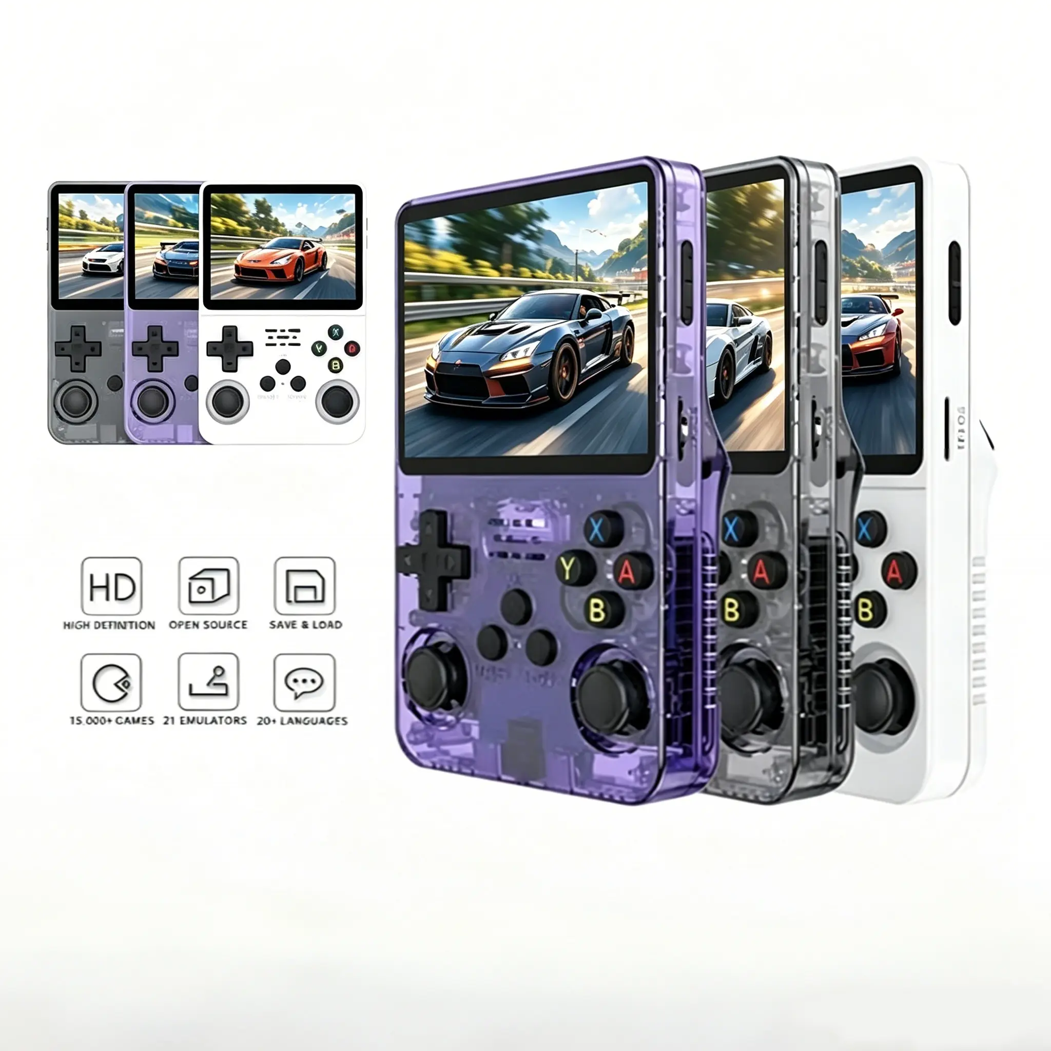 R36S Handheld Retro Game Console - Linux System, 3.5-inch IPS Screen, 3000mAh Battery, 32GB + 64GB TF Cards, Pre-installed Games - Ideal for Home Entertainment, Gifting to Friends video
