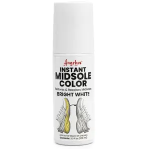Angelus Instant Midsole Color - Bright White for Footwear, Tactical, and Comfort in 3.3 fl oz (100 ml) Bottle