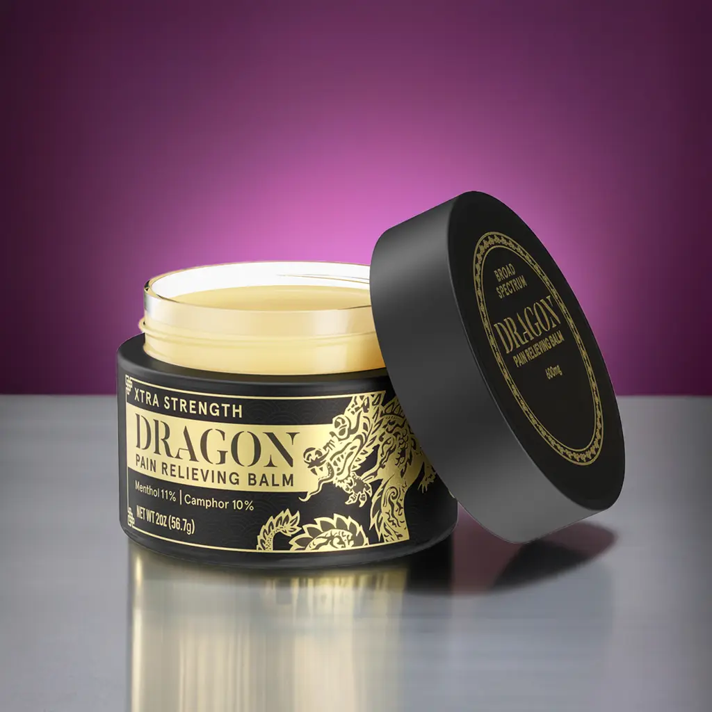 Dragon Balm Extra Strength Pain Relief Balm, Jar 2oz Deep Acting Workout Body Balm, Massage Oil, ecovery & Daily Discomforts, Fast-Acting Smooth Soothing Body Therapy