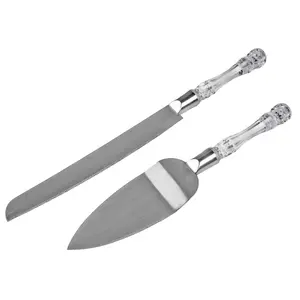 Wedding Cake Knife and Server Set with Acrylic Handle Stainless Steel