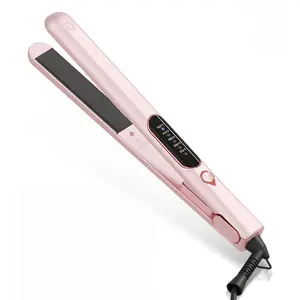 Thirtek 1 Inch 2 in 1 Hair Straightener & Curler Iron, 15s Heat Up, 5 Temp LED, Floating Plates, 360°Cord, with Glove & 2 Clips