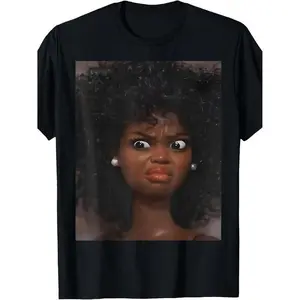 Expressive Doll Face Meme T-Shirt for Men and Women Four Seasons Cotton Casual Round Neck Short Sleeve Outdoor Style