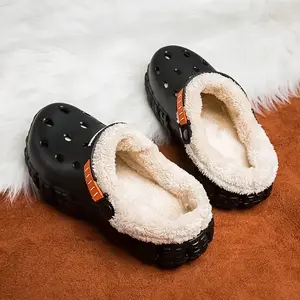 Unisex Winter Slip-on Shoes with Detachable Plush Lining, Thickened Sole and Warm Design for Snowy & Cold Weather - Breathable Casual Outdoor Footwear with Unique Grip Patterns, Durable