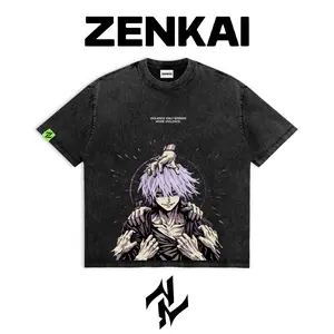 Limited Shigaraki Academia Graphic Tee Double Sided Print Oversized Acid-Washed Heavyweight Cotton T-Shirt – Unisex Anime Manga Tee, Perfect Gift for Anime Fans and Lovers Menswear Tops