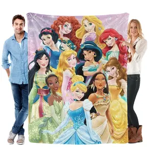 Viral TikTok Disney Princess Plush Blankets, 4 Sizes Ultra-Soft Cozy Throw, Home Supplies Flannel for Bedroom & Kids’ Room Decor