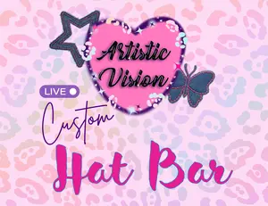 Artistic Vision Patch Me Up! Custom Hat Bar - Live Personalized Hat with Girly to Sarcastic Patches for Your Vibe