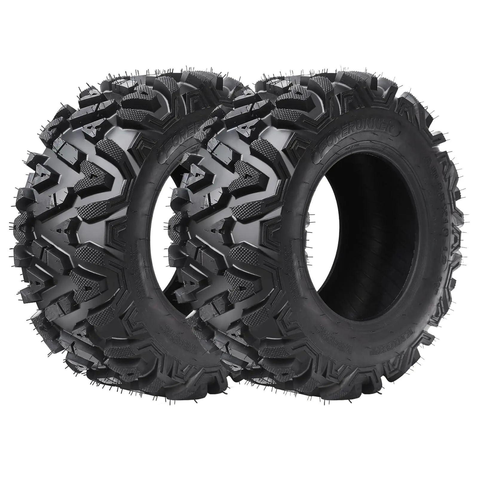 Gaomon 24x8-12 Tubeless Rubber ATV/UTV Tires (Set of 2), 6-Ply Rating, 20mm Deep Tread, Load Support, Traction Boost, Robust Construction, Off-Roading Compatible, Exceptional Handling