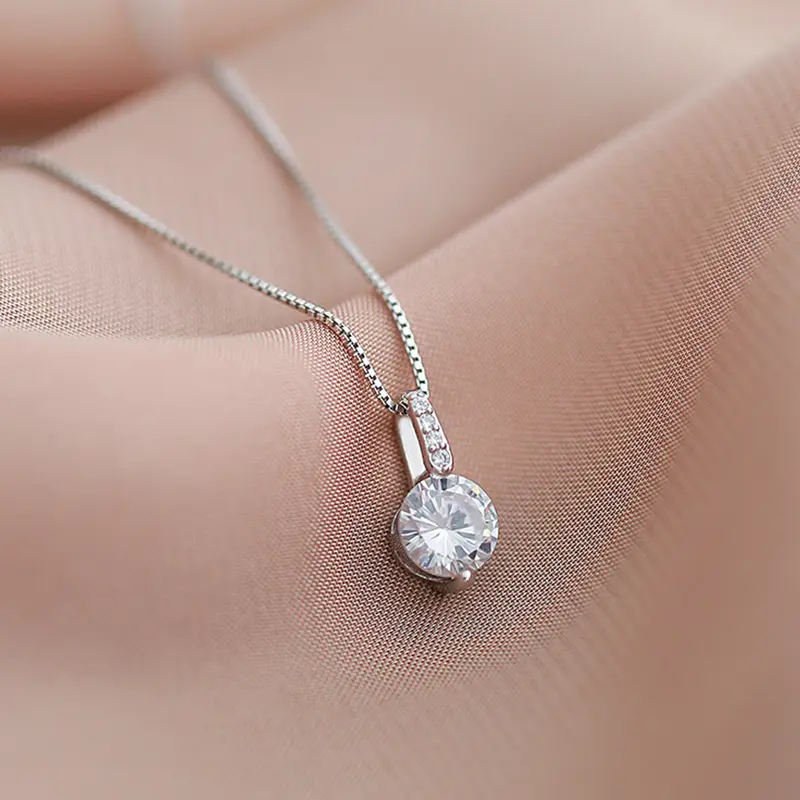 New Korean-style necklace, exquisite and simple, mini diamond fine sparkling box chain, full-length collarbone chain