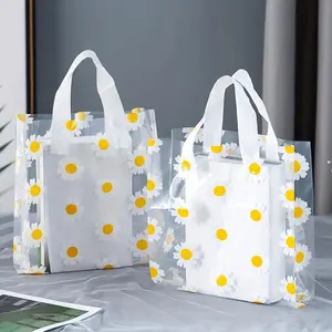 20/50 Pcs Daisy Transparent Gift Bags for Parties, Party Gift Packs, Floral Gift Packaging for Birthdays, Weddings, Christmas, Halloween and More Gift Wrapping Supplies