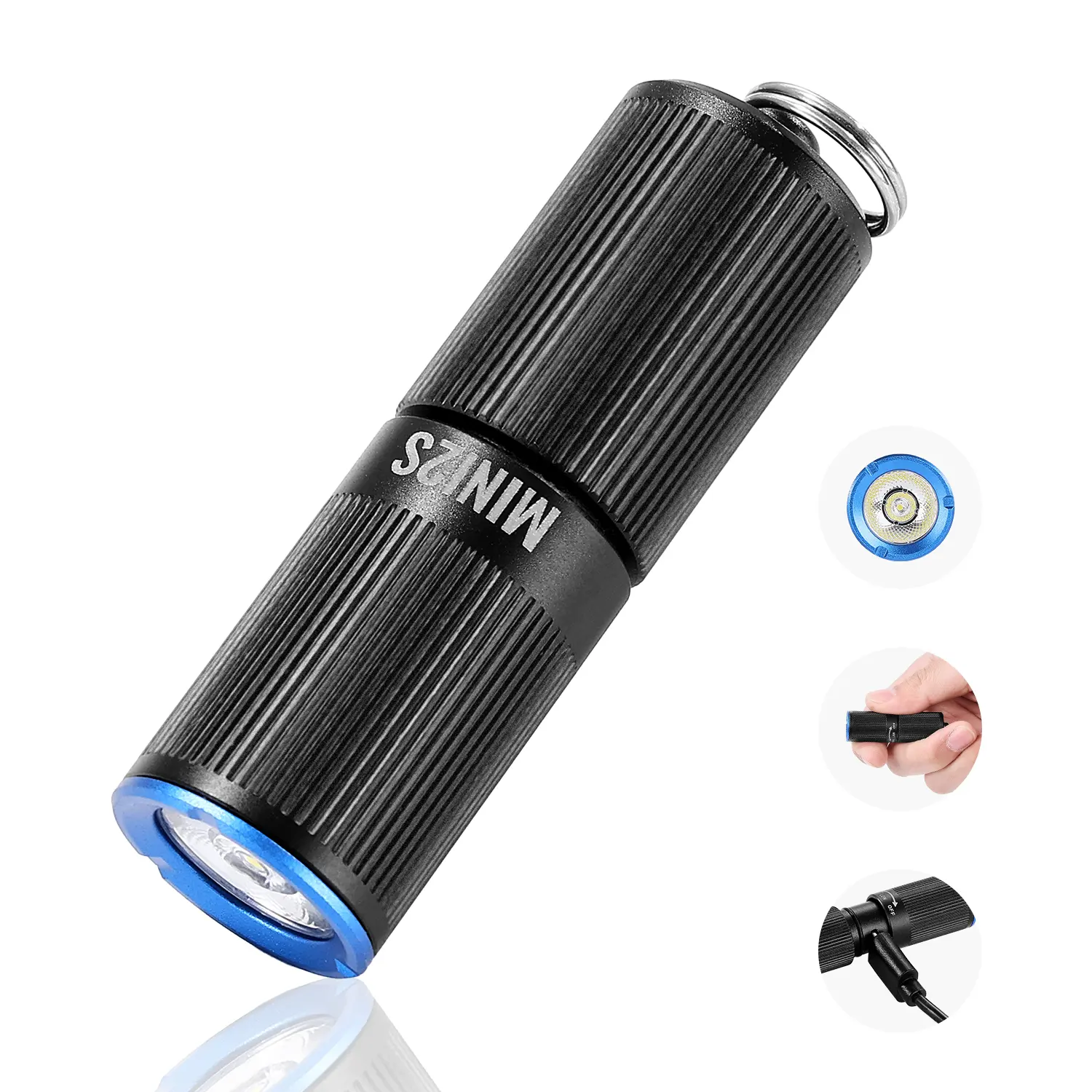【DealsForYouDays】VEVOR Keychain Flashlight,Rechargeable Mini LED Flashlight200 High Lumens Pocket-Sized Flashlight with 2 Lighting ModesIPX7 Waterproof Portable Flashlight for Everyday CarryCampingEmergencies