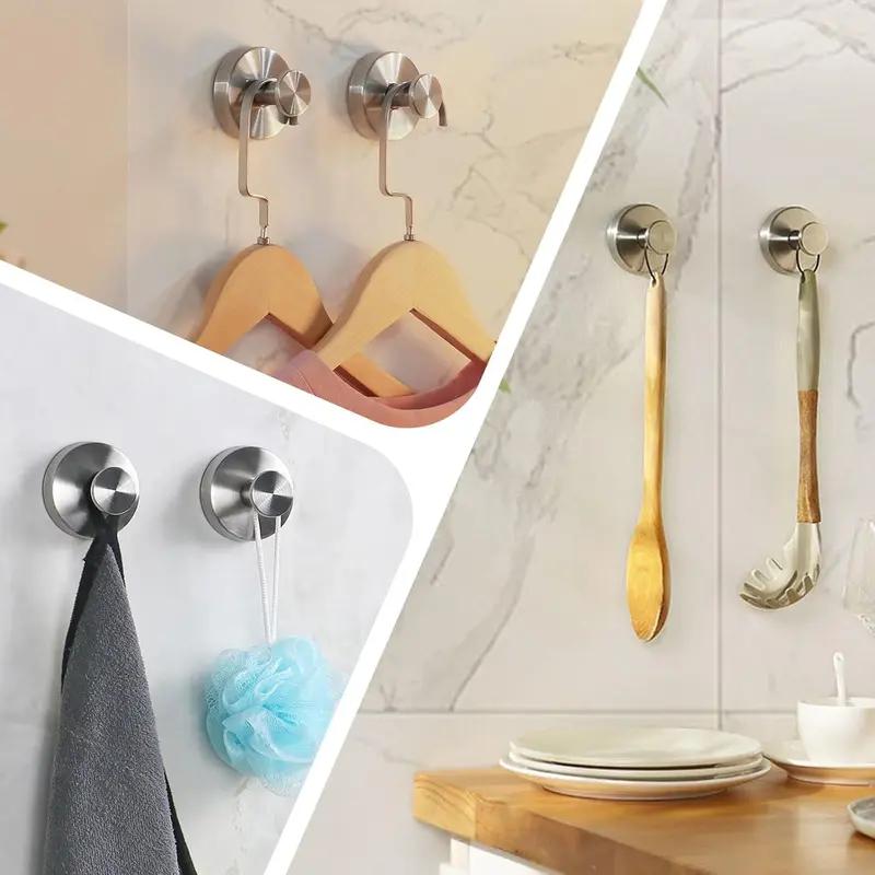 Suction Cup Hooks for Shower No-Drill Bathroom Hooks for Towels Robes Loofah Mountable on Smooth Surfaces 304 Stainless Steel 15 lbs Capacity Matte Black Design Suction Cup Hooks for Shower No-Drill Bathroom Hooks for Towels Robes Loofah Mountable on Smooth Surfaces 304 Stainless Steel 15 lbs Capacity Matte Black Design