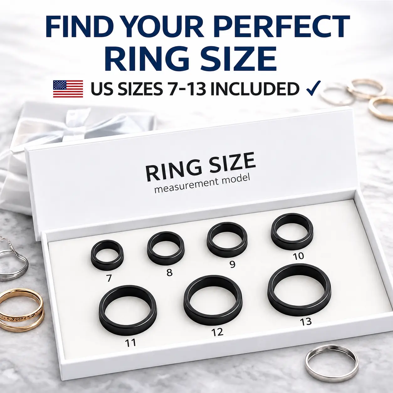 Myzo Smart Ring Size Adjusters & Protectors Sizing Kit - Titanium, Durable Plastic Body Tester for Pre-Purchase Finger Fit Checks, Accurate Fit, Precise Measurements, Optimal Performance, Unisex