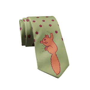 Squirrel Acorns Tie Funny Cute Sarcastic Graphic Novelty Necktie Funny Ties