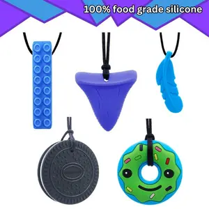 5-Pack Safe Sensory Teether Necklaces for Kids – ADHD, Autism, SPD Fidget Toy, Oral Motor Skills Toy-perfect birthday gift