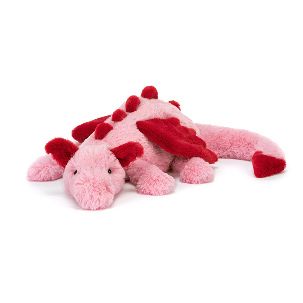 Jellycat Special Edition Heart Dragon Plush Doll – Soft Pink Fantasy Dragon Collectible, Cute Gift for Birthdays, Valentine's Day & Holidays