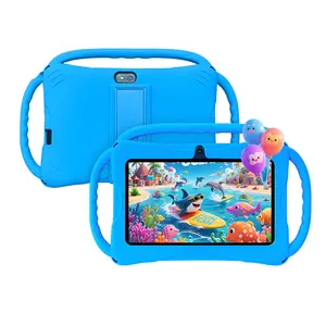 7 Inch Android Tablet for Kids, Portable Dual Camera, 2gb RAM & 32GB ROM, WiFi, Educational Learning Device, Pink and blue, gifts for children, Christmas and birthday gifts, Shockproof Tablet (No adapter)