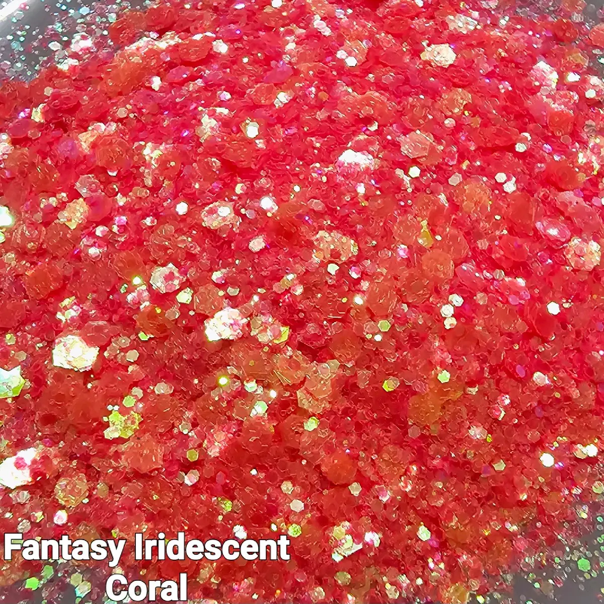 Fantasy Iridescent Coral Glitter