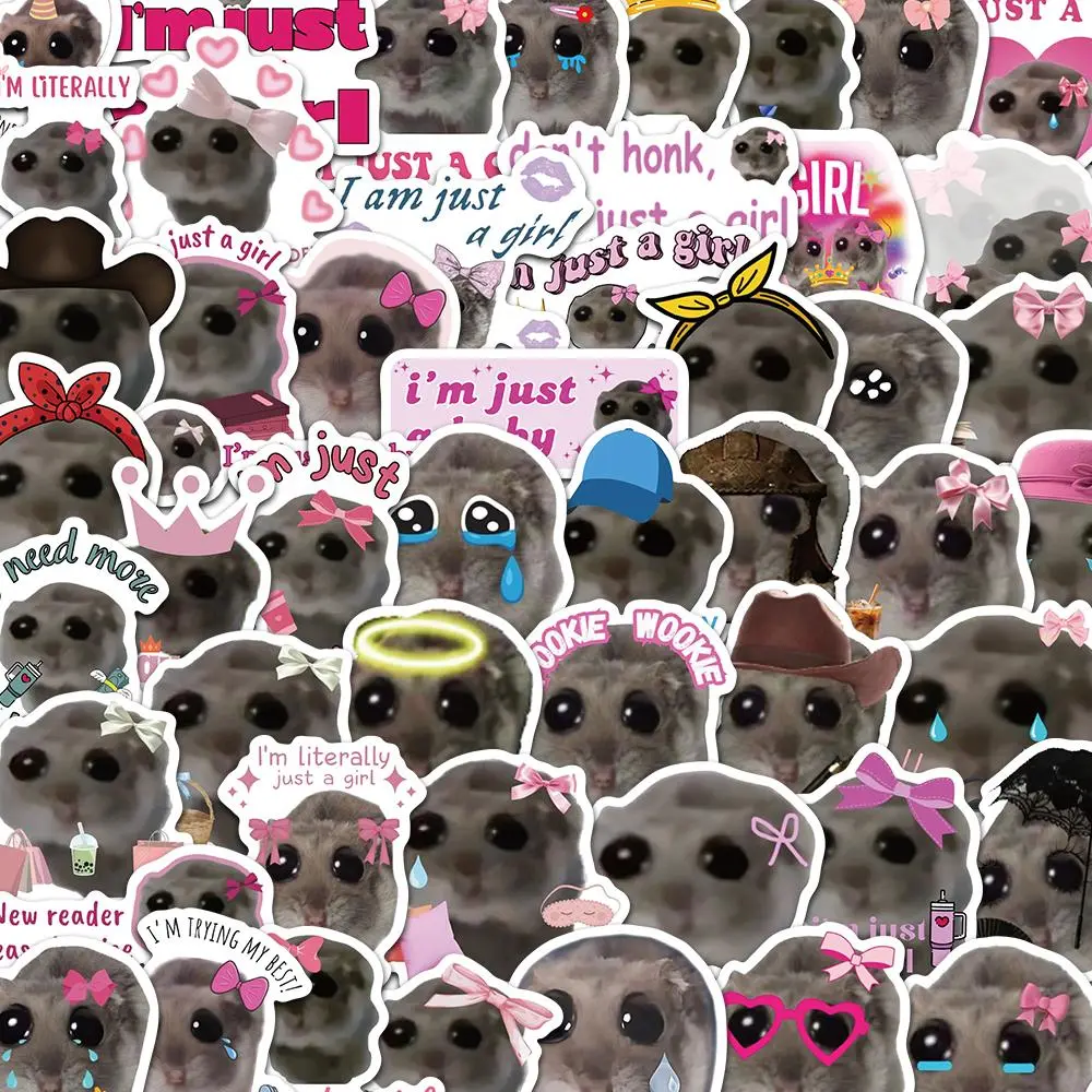 Hamster Meme Sticker, Funny Stickers, 56pcs/set Cute Animal Sticker, Decorative Sticker for Phone, Computer, Guitar, Bag, Water Cup, Scrapbook, Funny Stickers Pack