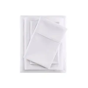 Full 600 Thread Count Cooling Cotton Blend 4pc Sheet Set White
