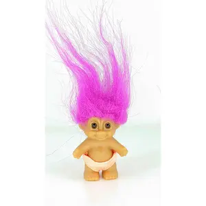 Troll Doll Orange Hair Reto Vintage Old 2 inch Bingo Good Luck elf Pixie