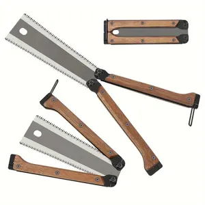 Folding Saw - SK5 High Carbon Steel Double Edge Ryoba Saw with Safety Lock | Lightweight & Portable for Garden, Woodworking, Camping & DIY
