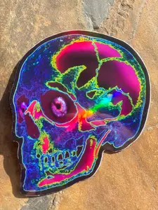 Skull Sticker +  Hologram Stickers + Trippy Stickers