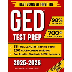 GED Test Prep Complete Study Guide – Master All GED Subjects, Achieve Top Scores, 10 Full-Length Practice Tests + Extra Weekly Exams, 181 Pages – Ideal for Adults & ESL Learners