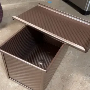 Spmarkt  2pack Pullman Bread Pans with Lid, 1LB Capacity Bread Loaf Pan, Non-Stick, Easy Release Sandwich Bread Loaf Pan for Baking Homemade Bread Bakeware Reusable Mold