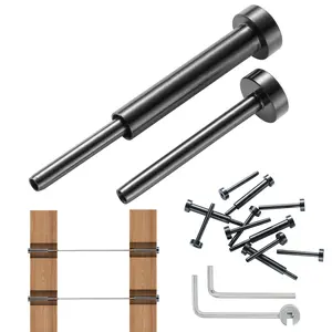 【Spotlight Day】VEVOR 40 Pack Invisible Cable Railing kit, T316 Stainless Steel 1/8" Invisible Receiver and Swage Stud End for Cable Railing, Swage Tensioner 1/8" for Wood/Metal Post, Cable Railing Hardware, Black