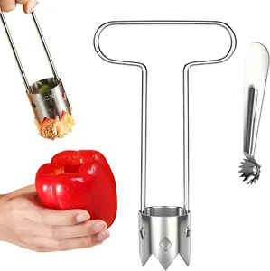 Vegetable Corer | Universal Core Remover for Pepper Pineapple Pear Apple Tomato | 304 Stainless Steel Rust Resistant | Easy to Use & Clean Kitchen Gadgets Tool