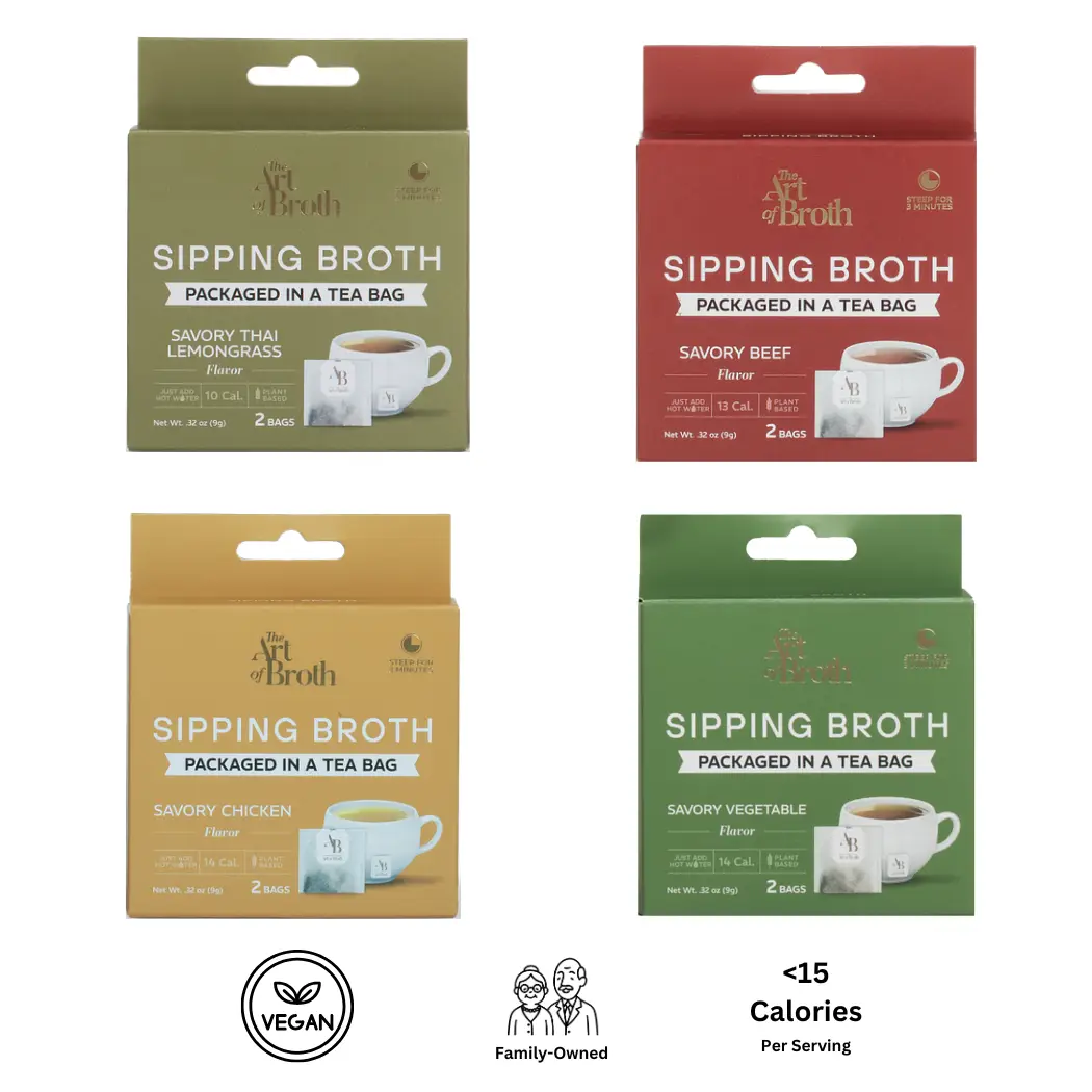 Art of Broth – Best Sellers Sampler Pack - 2 Pack Chicken Flavor, 2 Pack Beef Fl...