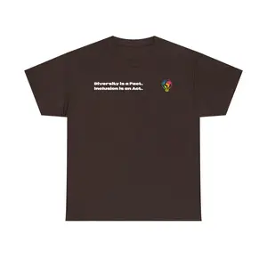DIVERSITY IS A FACT. INCLUSION IS AN ACT. Unisex Heavy Cotton Tee Shirt, Equality Statement Top, Gift for Activists, Social Justice Advocates, Casual Wear