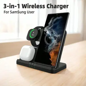 3-in-1 Wireless Charger for Samsung - Fast Charging Station for Samsung S26/S25  Ultra/S24/S23 S22 S21 S20 Z Flip 7/6/5/4/3 Fold 7, Galaxy Watch Ultra/8/7/6/5/4/3 Galaxy Buds summerwins