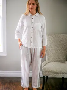 Linen Pajama Set ( linen pajama shirt + linen pajama pants ) , linen bridesmaid pjs