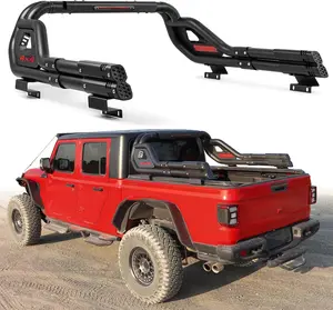 MONOKING Adjustable Double-Tube Roll Bar with Brake Light for Mid-Size Pickup Trucks, Compatible with Tonneau Covers & 2007-2026 Gladiator JT, Tacoma, Frontier, Canyon, Colorado, Ranger, Parts, Steel Auto