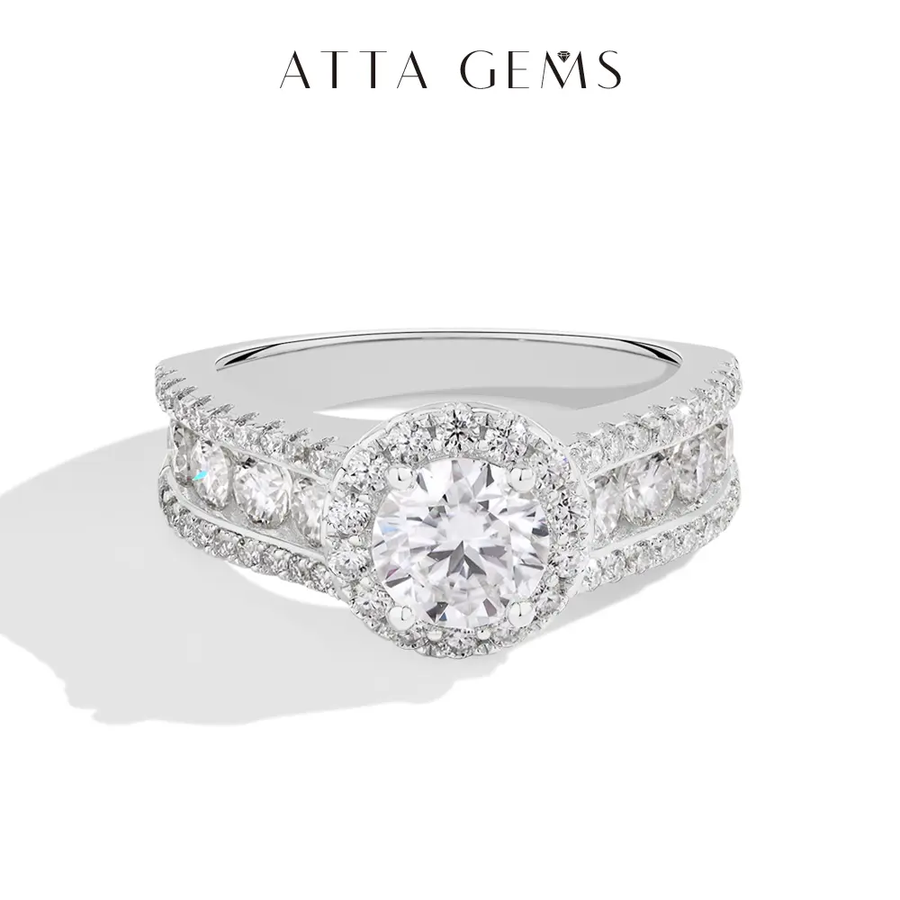 New 1.0ct Round Cut Full Lab-Created Moissanite Solitaire Engagement Ring, Artificial Gemstone Promise Ring, Fine Jewelry Gift for Her R241, Artificial Gemstone Ring summerwins,summerwins