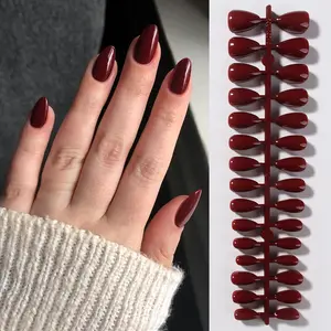 150pcs Minimalist Almond Nails Deep Wearable, Office Commute High-End Feel, Reusable Without Glue, Self-Adhesive, No Damage