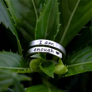I Am Enough Ring - A Thoughtful Reminder for Mental Health Awareness & Self-Affirmation - Versatile Gift for Women on Various Occasions - Inspiring Love & Confidence